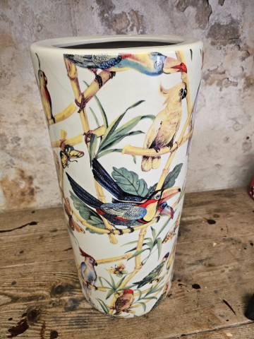 Vaas groot met vogels 2 0