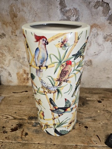 Vaas groot met vogels 4 0