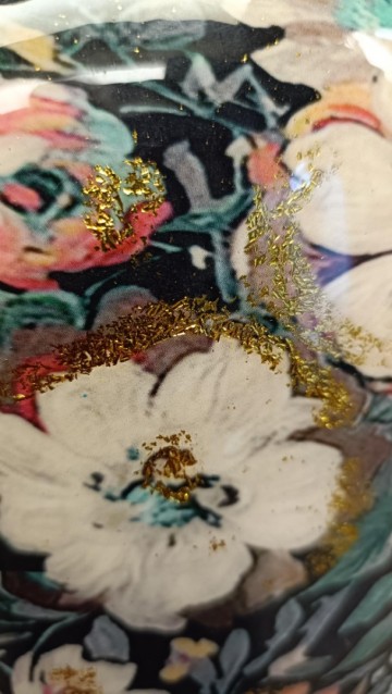 Vaas met bloemen metaal 3