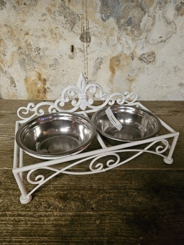 Voerbak dubbel wit groot 2