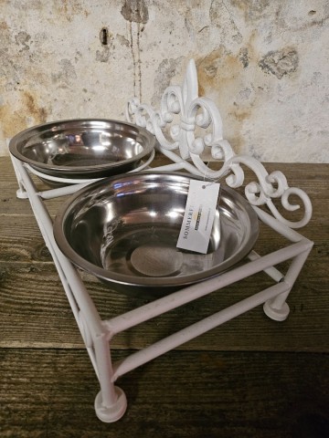 Voerbak dubbel wit groot